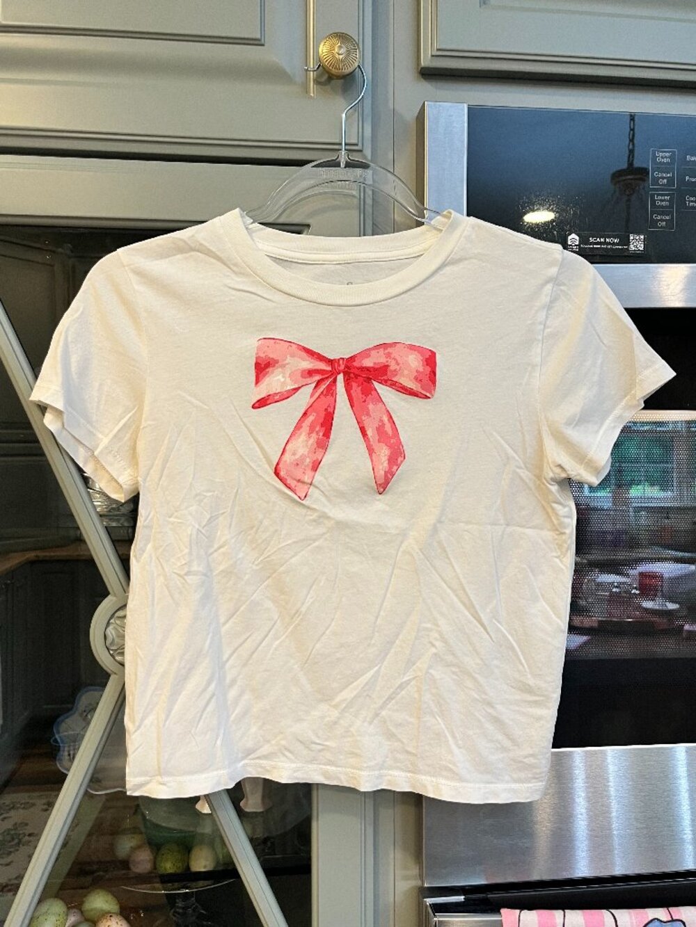 Goodie Two Sleeves Cotton Tee Small Bow Coquette Girlhoodcore Graphic